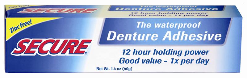 Secure Denture Adhesive, Renew Denture Cleaner
